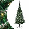 vidaXL Kunstmatig Voorverlicht Kerstboom Groen 120 cm PVC en Metaal