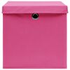 vidaXL Opbergboxen met deksel 4 st 32x32x32 cm stof roze