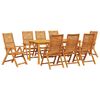 vidaXL Tuin eettafelset 9 pcs Bruin Massief Acaciahout