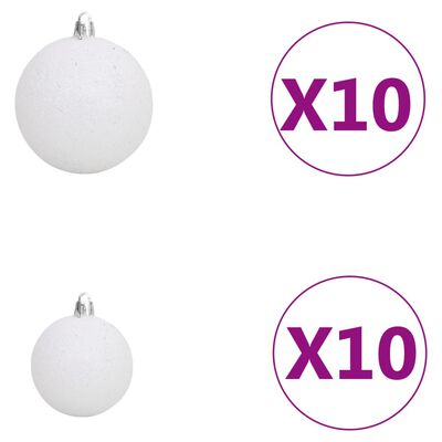 vidaXL Kunstkerstboom met verlichting en kerstballen 240 cm PET goud