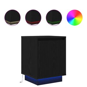 vidaXL Nachtkastjes met LED-verlichting 2 st 38x34x50 cm zwart