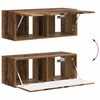vidaXL Tv-meubelset Wandgemonteerd 4 pcs Oudhout Bewerkt hout