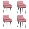 vidaXL Eettafelstoelen 4 st fluweel Roze 59 x 59,5 x 90 cm