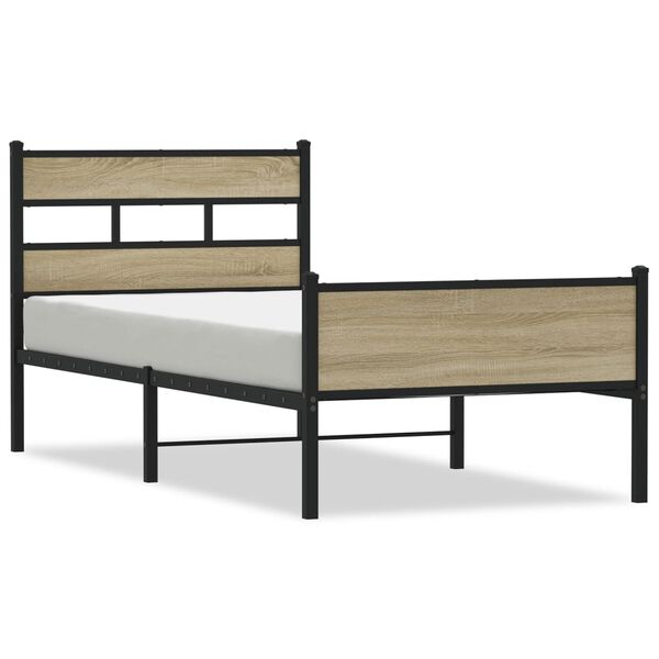 vidaXL Bedframe zonder matras hout sonoma eikenkleurig 100x200 cm