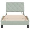 vidaXL Bedframe met LED zonder matras fluweel lichtgrijs 90x190 cm