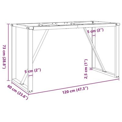 vidaXL Eettafelpoten O-frame 120x60x73 cm gietijzer