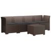 vidaXL 4-Persoons Tuin Sofa met Kussens Rieten Look PP Bruin