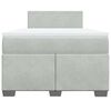vidaXL Boxspring met matras fluweel lichtgrijs 120x200 cm