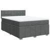 vidaXL Boxspring met matras stof donkergrijs 140x200 cm
