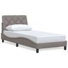 vidaXL Bedframe zonder matras 80x200 cm stof taupe