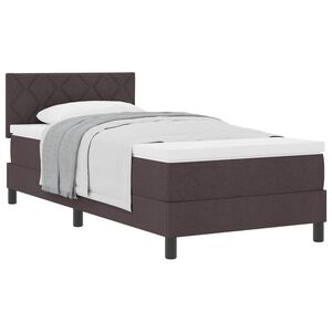 vidaXL Boxspringbed met hoofdeinde Donkerbruin 90 x 200 cm Stof