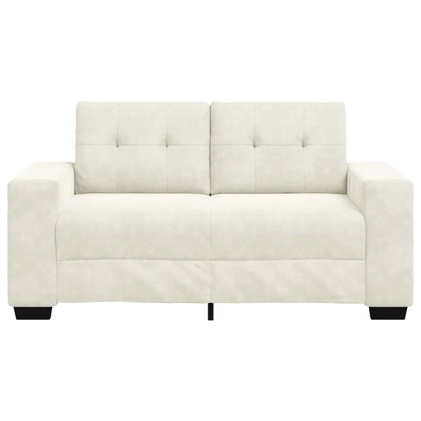 vidaXL | Loveseat | met kussen Cr&egrave;me Fluweel