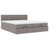 vidaXL Ottoman bed met matrassen en LED's 200x200cm stof taupe