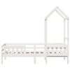 vidaXL Bedframe met huisje massief grenenhout wit 90x190 cm