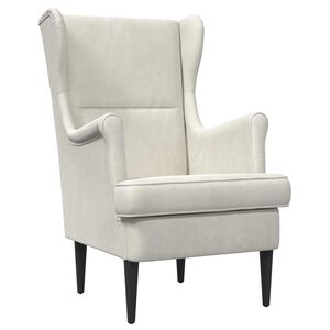 vidaXL Fauteuil Cr&egrave;mekleurig Fluweel