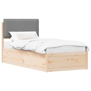 vidaXL Bedframe met Gevoerd Hoofdgedeelte Lichtgrijs 100 x 200 cm