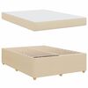 vidaXL Bedframe met matras met matras Cr&egrave;me 140 x 200 cm Stof