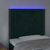 vidaXL Hoofdbord LED 80x5x118/128 cm fluweel donkergroen