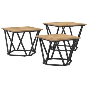 vidaXL Salontafel 3 st Artisan Eiken 50 x 50 x 40 cm