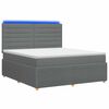 vidaXL LED Boxspring Bed met Matras Donkergrijs 160 x 200 cm Stof