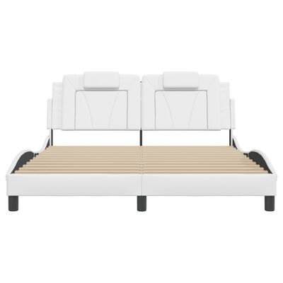 vidaXL Bedframe met hoofdbord kunstleer wit 160x200 cm