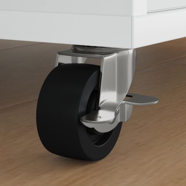 vidaXL Caster 2 pcs Zwart en zilver 63 x 48 x 46 mm IJs en nylon