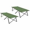 vidaXL Opvouwbaar Camping Bed 2 st Groen 206 x 76 x 74 cm