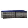 vidaXL Voetensteunen 2 st met kussens poly rattan grijs