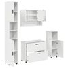 vidaXL Badkamermeubelset 4 pcs Hoogglans wit Geperst Hout en Metaal