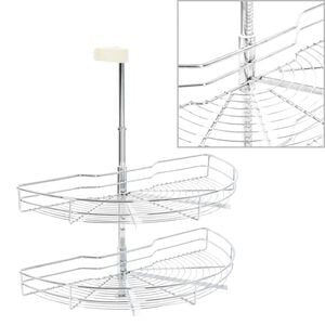 vidaXL Draadmand keuken 2-laags 180 graden 75x38x80 cm zilverkleurig
