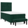 vidaXL Boxspring met matras fluweel donkergroen 90x200 cm