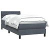 vidaXL Boxspring met matras fluweel donkergrijs 90x210 cm