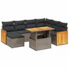 vidaXL 8-delige Loungeset met kussens poly rattan grijs