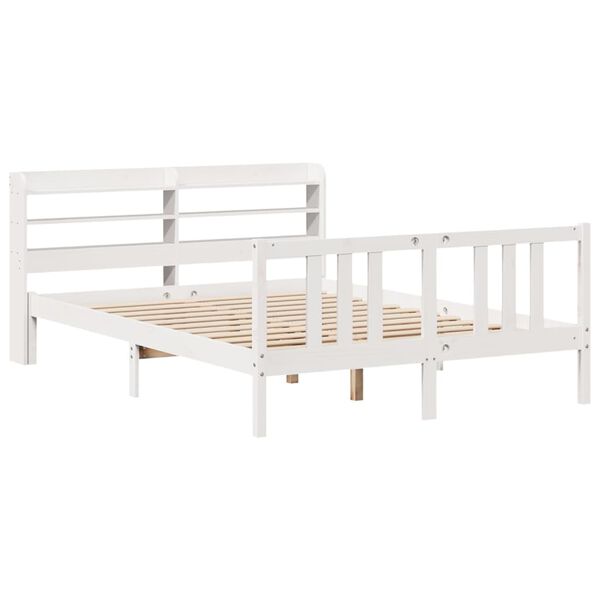 vidaXL Bedframe met hoofdeinde zonder matras 160x200 cm wit