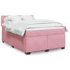 vidaXL Boxspring met matras fluweel roze 140x190 cm