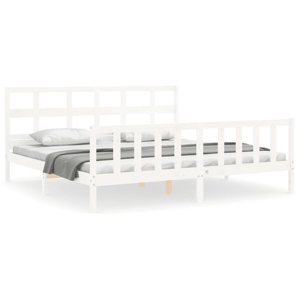 vidaXL Bedframe zonder matras massief grenenhout wit 200x200 cm