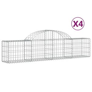 vidaXL Schanskorven 4 st gewelfd 200x30x40/60 cm ijzer