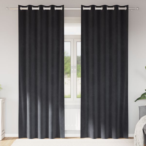vidaXL Verduisterende gordijnen 2 pcs Donkergrijs 140 x 245 cm Fluweel