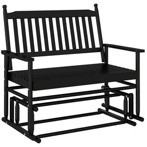 vidaXL Schuifbankje 118x70x104,5 cm massief populierenhout zwart