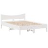vidaXL Bedframe met hoofdbord massief grenenhout wit 150x200 cm