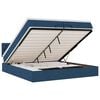 vidaXL Ottoman bed met matrassen en LED's 200x200cm stof blauw