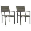 vidaXL Tuinstoelen 2 st textileen en staal grijs en antracietkleurig