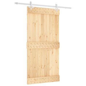 vidaXL Schuifdeur 100 x 210 cm Massief Grenenhout (Niet-Behandeld)
