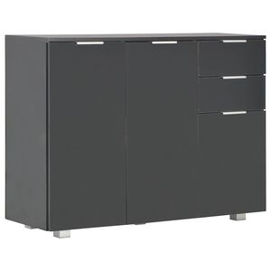vidaXL Dressoir 107x35x80,5 cm hoogglans zwart