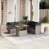 vidaXL 7-delige Loungeset met kussens poly rattan grijs