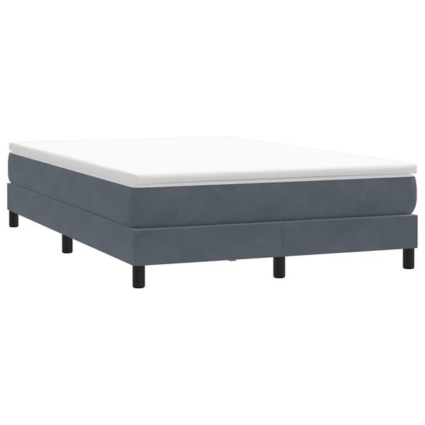 vidaXL Boxspring zonder matras fluweel donkergrijs 160x210 cm