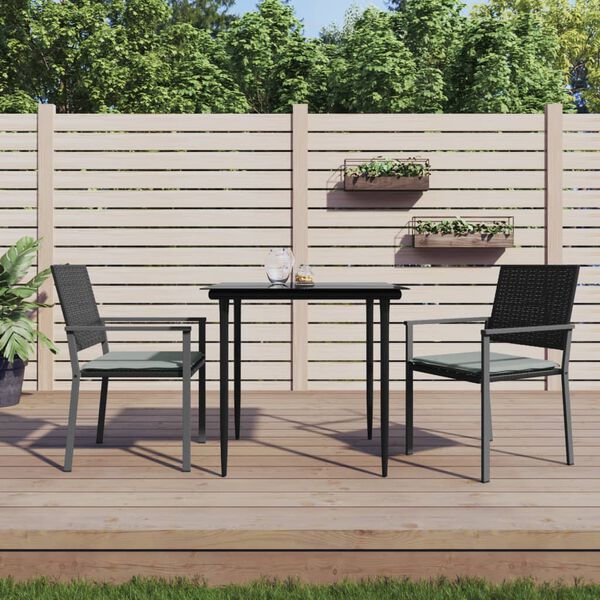 vidaXL 7-delige Tuinset met kussens poly rattan en staal