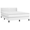 vidaXL Boxspring met matras kunstleer wit 140x190 cm