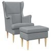 vidaXL Fauteuil met Voetenbank 2 st Lichtgrijs Stof