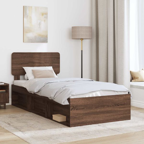 vidaXL Bedframe Bruin Eiken 75 x 190 cm Massief grenenhout